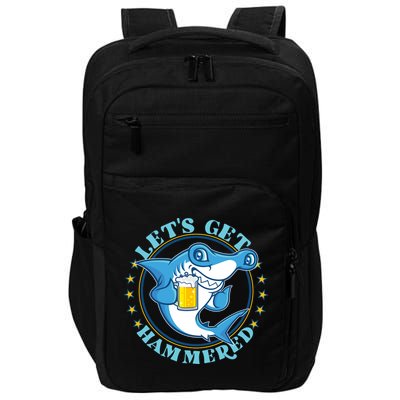 Let's Get Hammered Hammerhead Shark Beer Impact Tech Backpack