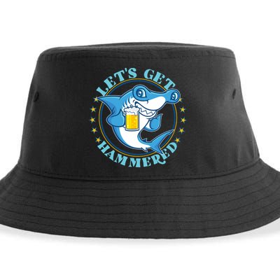 Let's Get Hammered Hammerhead Shark Beer Sustainable Bucket Hat