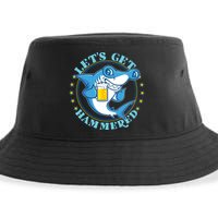Let's Get Hammered Hammerhead Shark Beer Sustainable Bucket Hat