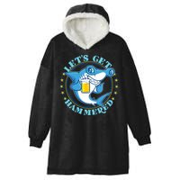Let's Get Hammered Hammerhead Shark Beer Hooded Wearable Blanket