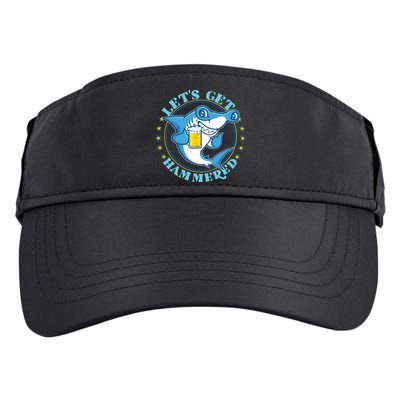 Let's Get Hammered Hammerhead Shark Beer Adult Drive Performance Visor