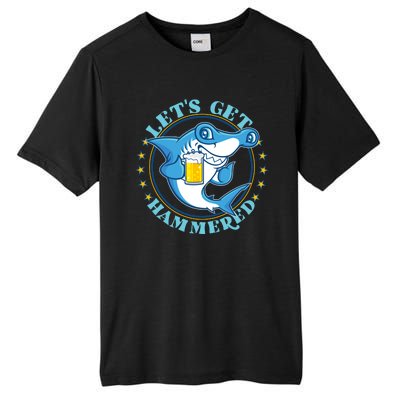 Let's Get Hammered Hammerhead Shark Beer Tall Fusion ChromaSoft Performance T-Shirt