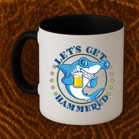 Let's Get Hammered Hammerhead Shark Beer Mug