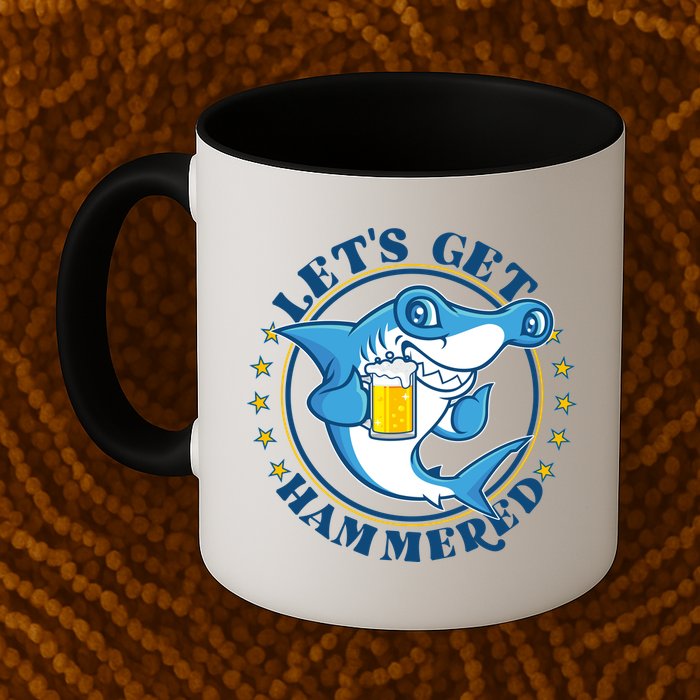 Let's Get Hammered Hammerhead Shark Beer Mug