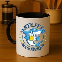 Let's Get Hammered Hammerhead Shark Beer Mug