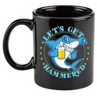 Let's Get Hammered Hammerhead Shark Beer 11oz C Handle Ceramic Mug