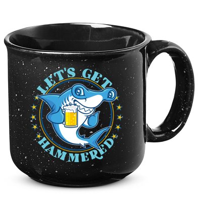Let's Get Hammered Hammerhead Shark Beer 15oz Campfire Ceramic Mug
