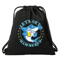 Let's Get Hammered Hammerhead Shark Beer Drawstring Bag