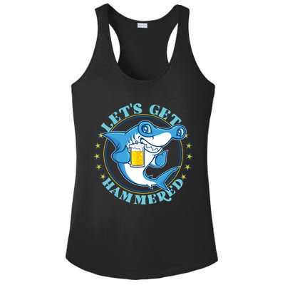 Let's Get Hammered Hammerhead Shark Beer Ladies PosiCharge Competitor Racerback Tank