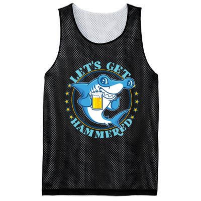 Let's Get Hammered Hammerhead Shark Beer Mesh Reversible Basketball Jersey Tank