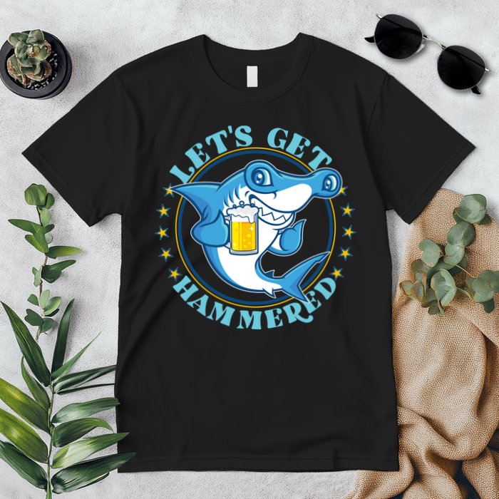 Let's Get Hammered Hammerhead Shark Beer Premium T-Shirt