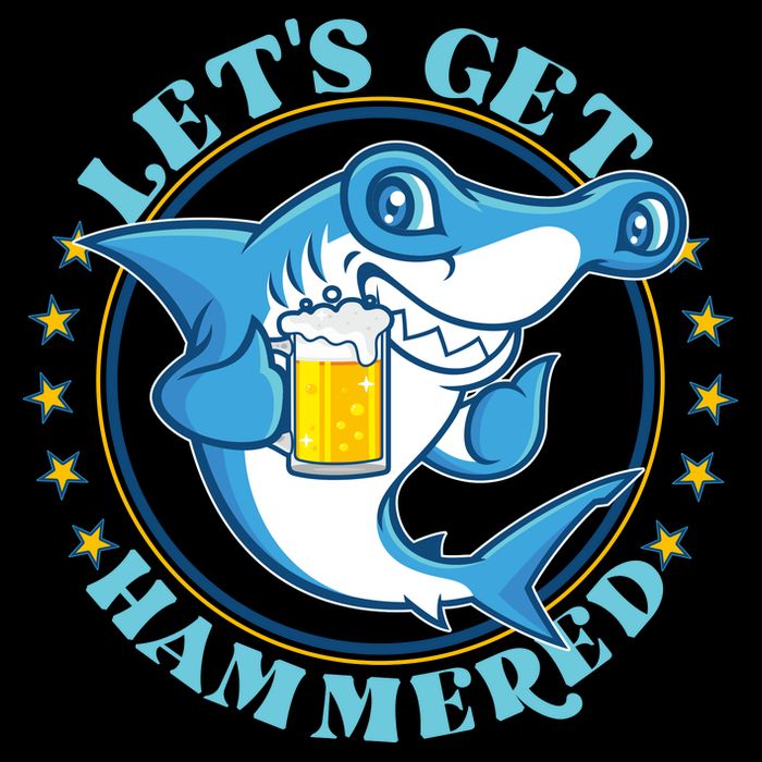 Let's Get Hammered Hammerhead Shark Beer Premium T-Shirt