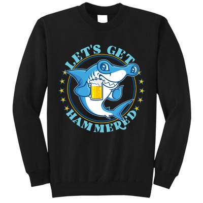 Let's Get Hammered Hammerhead Shark Beer Tall Sweatshirt