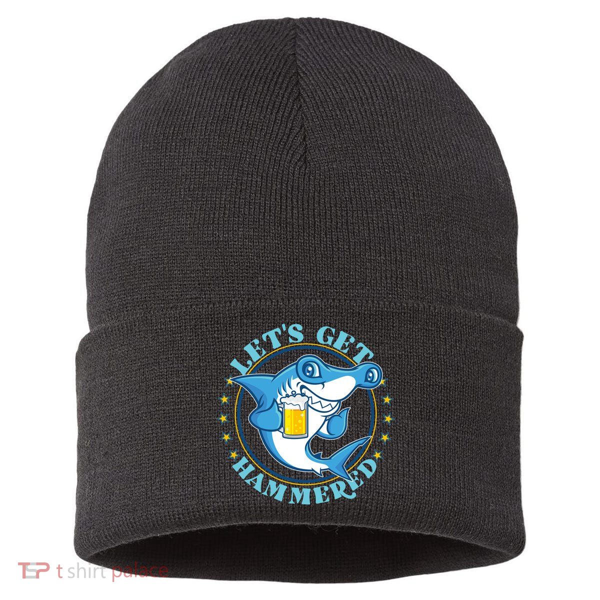 Let's Get Hammered Hammerhead Shark Beer Sustainable Knit Beanie