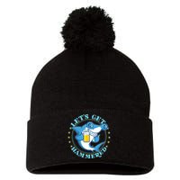 Let's Get Hammered Hammerhead Shark Beer Pom Pom 12in Knit Beanie