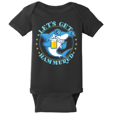 Let's Get Hammered Hammerhead Shark Beer Baby Bodysuit