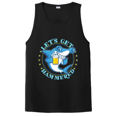 Let's Get Hammered Hammerhead Shark Beer PosiCharge Competitor Tank