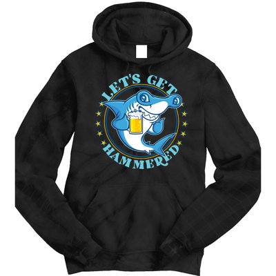 Let's Get Hammered Hammerhead Shark Beer Tie Dye Hoodie