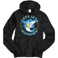 Let's Get Hammered Hammerhead Shark Beer Tie Dye Hoodie