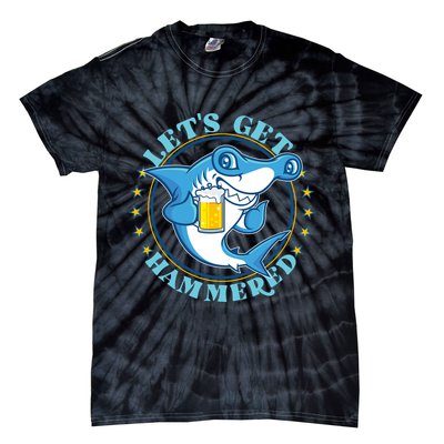 Let's Get Hammered Hammerhead Shark Beer Tie-Dye T-Shirt