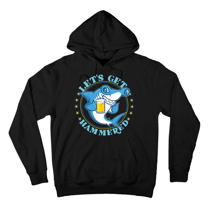 Let's Get Hammered Hammerhead Shark Beer Tall Hoodie