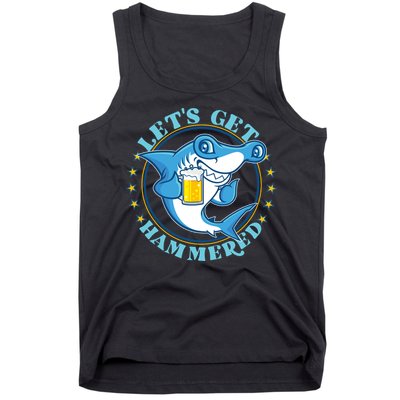 Let's Get Hammered Hammerhead Shark Beer Tank Top