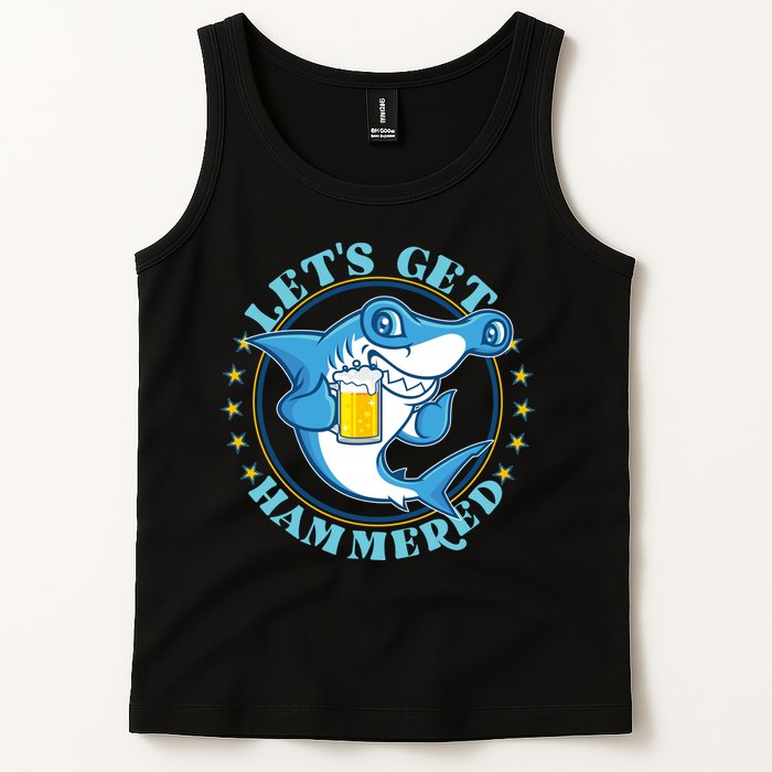 Let's Get Hammered Hammerhead Shark Beer Tank Top