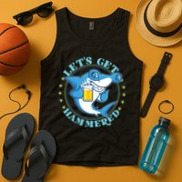 Let's Get Hammered Hammerhead Shark Beer Tank Top