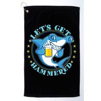 Let's Get Hammered Hammerhead Shark Beer Golf Towel