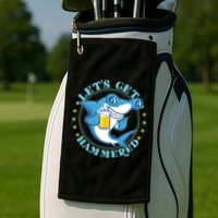 Let's Get Hammered Hammerhead Shark Beer Golf Towel