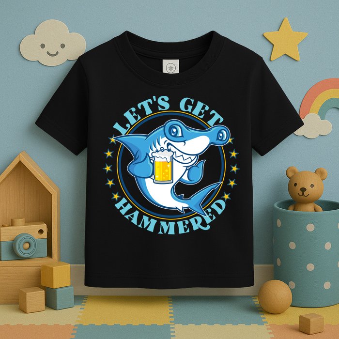 Let's Get Hammered Hammerhead Shark Beer Toddler T-Shirt