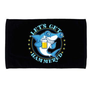 Let's Get Hammered Hammerhead Shark Beer Microfiber Hand Towel