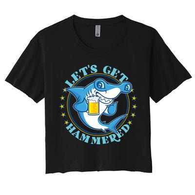 Let's Get Hammered Hammerhead Shark Beer Crop Top