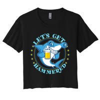 Let's Get Hammered Hammerhead Shark Beer Crop Top