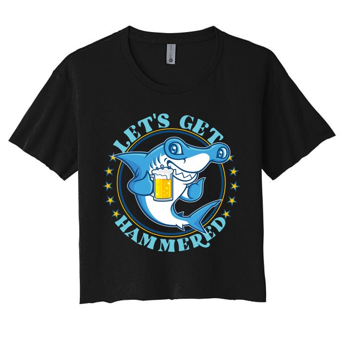 Let's Get Hammered Hammerhead Shark Beer Crop Top
