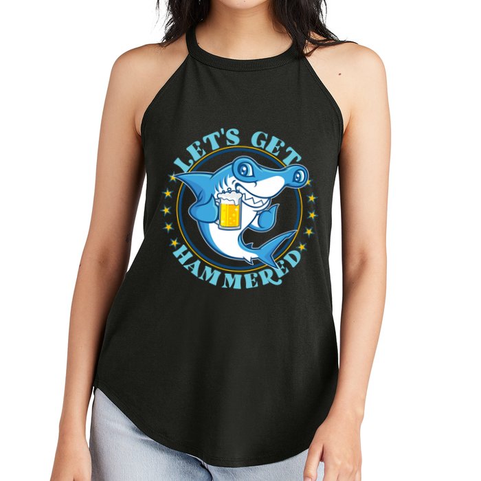 Let's Get Hammered Hammerhead Shark Beer Women's Perfect Tri Rocker Tank