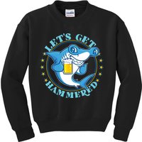 Let's Get Hammered Hammerhead Shark Beer Kids Sweatshirt