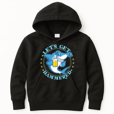 Let's Get Hammered Hammerhead Shark Beer Kids Hoodie