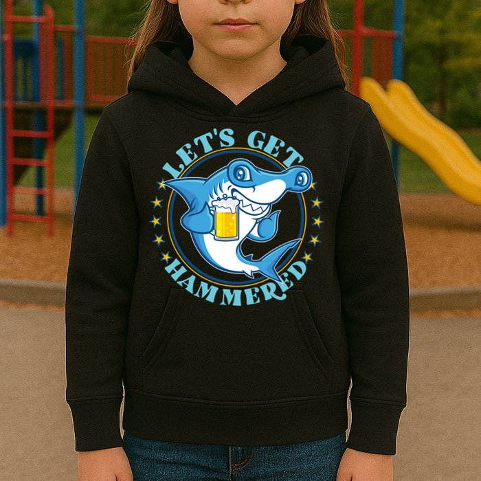 Let's Get Hammered Hammerhead Shark Beer Kids Hoodie