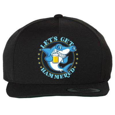 Let's Get Hammered Hammerhead Shark Beer Wool Snapback Cap