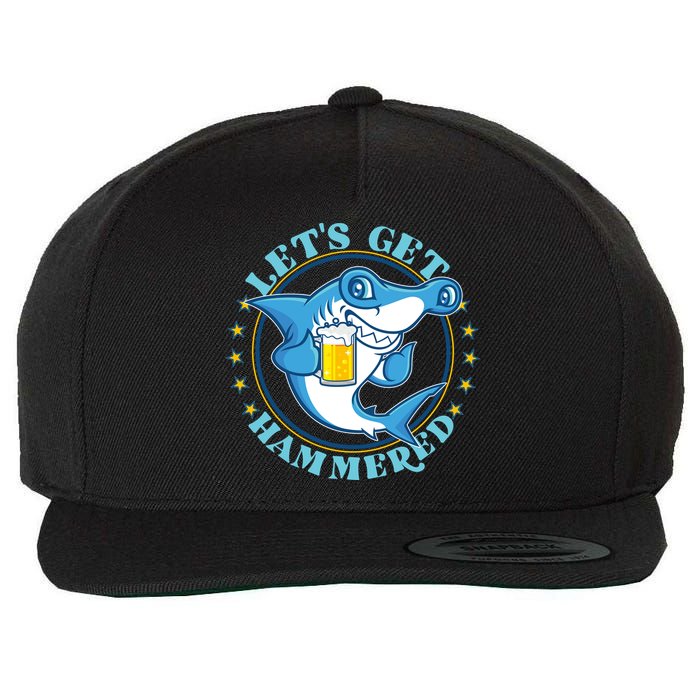 Let's Get Hammered Hammerhead Shark Beer Wool Snapback Cap