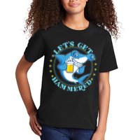 Let's Get Hammered Hammerhead Shark Beer Kids T-Shirt