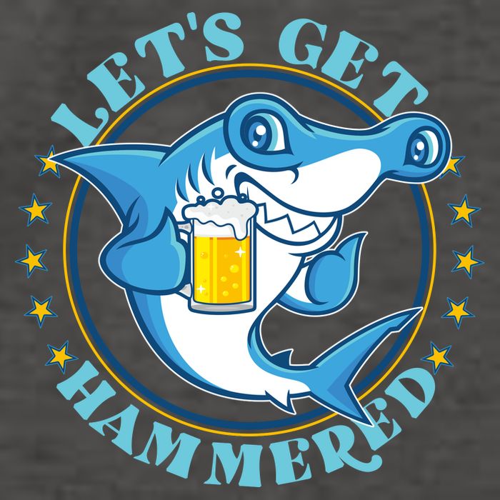 Let's Get Hammered Hammerhead Shark Beer Vector Backpack