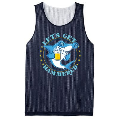 Let's Get Hammered Hammerhead Shark Beer Mesh Reversible Basketball Jersey Tank