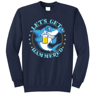 Let's Get Hammered Hammerhead Shark Beer Tall Sweatshirt