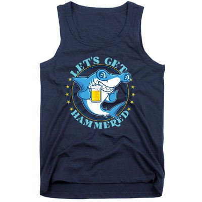 Let's Get Hammered Hammerhead Shark Beer Tank Top