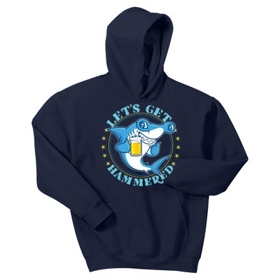 Let's Get Hammered Hammerhead Shark Beer Kids Hoodie