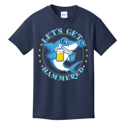 Let's Get Hammered Hammerhead Shark Beer Kids T-Shirt