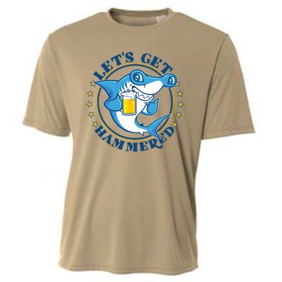 Let's Get Hammered Hammerhead Shark Beer Cooling Performance Crew T-Shirt