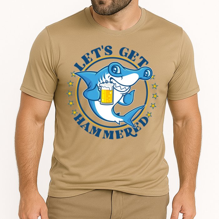 Let's Get Hammered Hammerhead Shark Beer Performance Shirt